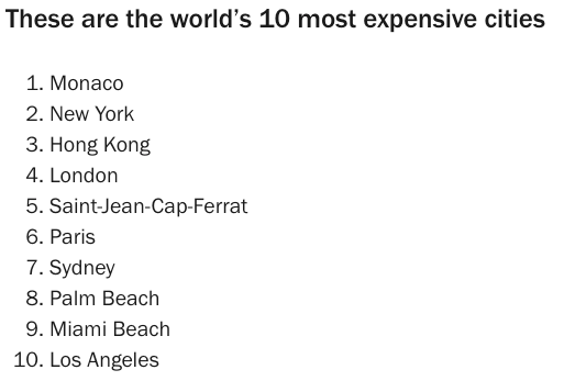 伦敦上榜全球生活成本最高城市