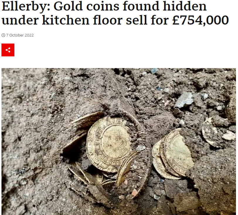 英国夫妻装修厨房，结果挖出一堆金币……